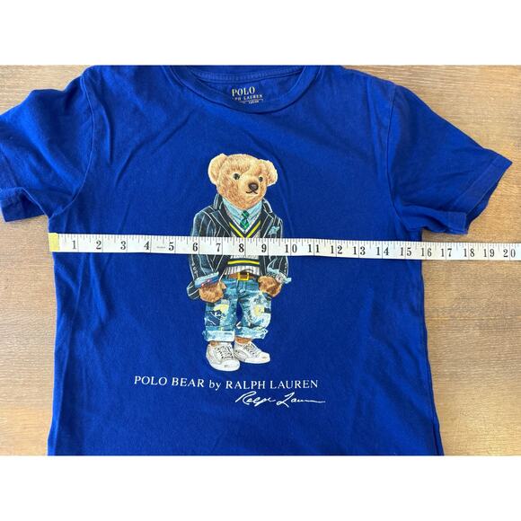 POLO RALPH LAUREN Bear Tee T-Shirt Kids Small 8 Classic Preppy - Picture 5 of 6